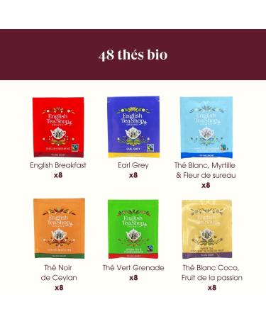 English Tea Shop - Organic teas gift box - Discovery box - Assortment of 6 organic teas in a box of 48 teas - Gift idea for w - Buy Online on GoSupps.com