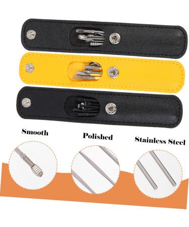 Buy Minkissy 3 Sets Ear Pick Set - Stainless Steel Ear Wax Removal Kit for Effective Ear Cleaning | Portable Assorted Colors - Buy Online on GoSupps.com
