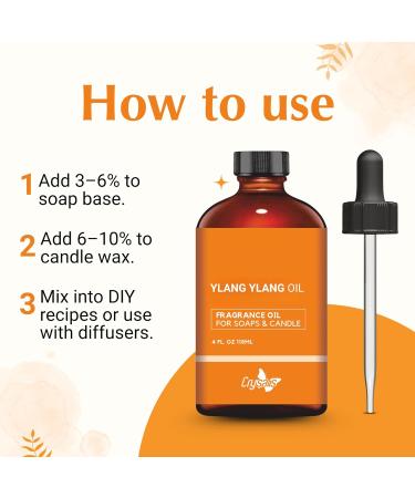Crysalis Ylang Ylang Fragrance Oil for Candle Making Soap Making Wax Melts Diffusers & DIY Crafts Long-Lasting Scent 4 oz / 118 ml Ylang Ylang 4 Fl Oz (Pack of 1) - Buy Online on GoSupps.com