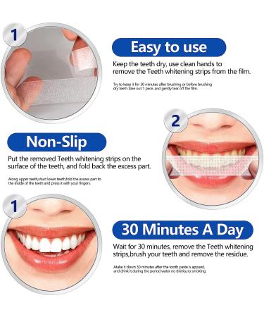 Teeth Whitening Strips for Sensitive Teeth - Removes Smoking, Coffee, & Wine Stains - Dental Care Kit with 28 Whitener Strips - Mint Flavor - Buy Online on GoSupps.com
