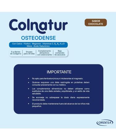  Colnatur Colnatur Osteodense Chocolate | 285g | Collagen with Magnesium Hyaluronic Acid & Vitamin C for Bones & Joints - Buy Online on GoSupps.com