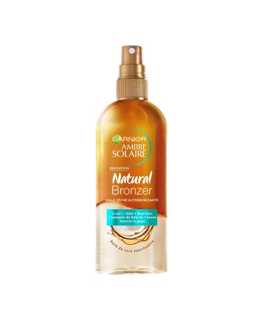 Garnier Ambre Solaire Natural Bronzer Two-Phase Self-Tanning Dry Oil for Body and Face 150 ml Pack of 3