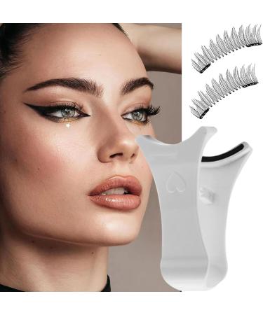 Reusable Magnetic Eyelashes | Cat Eye Lashes | Natural Look No Glue 3D False Eyelashes Kit With Applicator Reusable & Waterproof | Magnetic Lashes Velvet Black style C - Buy Online on GoSupps.com