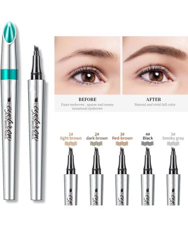 2PCS Blapee Eyebrow Pencil - Micro 4 Point Brow Pen Atikisoi Eyebrow Pencil 3D Waterproof Microblading Eyebrow Pen with 4 Tip Microblade Eyebrow Pen (Black*2PCS) - Buy Online on GoSupps.com