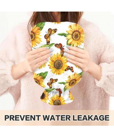Hot Water Bottles with Watercolor Sunflower Cover - 2L Pain Relief & Warmth for Cramps Hands & Feet - Buy Online on GoSupps.com