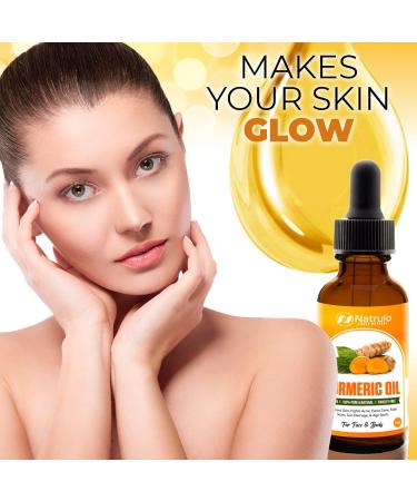 Turmeric Serum for Face & Body - All-Natural Brightening Oil for Dark Spots Acne Relief & Scars - Handcrafted USA Skincare - Buy Online on GoSupps.com