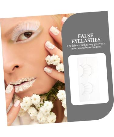 WOFASHPURET 2 Pairs White False Eyelashes Eye Makeup Tools White Faux Eyelashes Luxurious Eyelash White Eyelashes Wispy Fluffy Eyelashes Natural Eyelashes Extend Chemical Fiber Artificial 5d - Buy Online on GoSupps.com