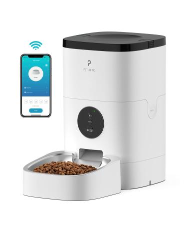 PETLIBRO Automatic Cat Feeders, 2.4G WiFi Enabled Smart Food Dispenser with Stainless Steel Food Bowl for Dry Food, APP Control and Up to 10 Meals Per Day 10s Voice Recorder 4L/6L Black 4L