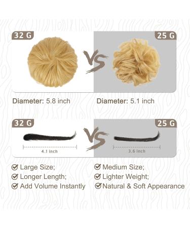 BARSDAR 100% Real Hair Tie & Extensions - Curved Messy Updos 32g Light Blonde Hair Part for Women & Girls - Buy Online on GoSupps.com