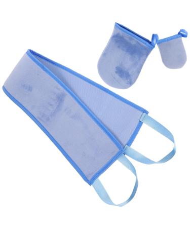 Applicateur Autobronzant Dos 3 Pi ces Moufles sans Doigts Moufles Dos Bleu Relief Applicateur de Lotion pour Homme et Femme Kit Pratique pour Bronzage Uniforme et Soin Peau