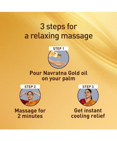 Navratna Gold Ayurvedic Hair Oil | with 24K Gold & 9 Ayurvedic Herbs | Lightweight Non-Greasy & Fast-Absorbing | Relaxing Head Massage Oil | Deeply Nourishes Hair | 16.91 Fl Oz (500ml) - Buy Online on GoSupps.com