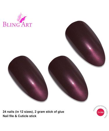 Buy Brown Glitter Almond Stiletto False Nails | Bling Art Long Acrylic Tips for Stunning Nail Art - Shop Internationally - Buy Online on GoSupps.com