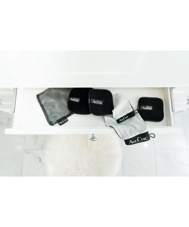 5 Piece Clean Skin Glow Set - Reusable Makeup Remover Pads Exfoliating Mitts & Travel Bag - Gentle Makeup Removal with Water - Buy Online on GoSupps.com