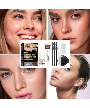 Eyelash Tint | Professional Semi-Permanent Lash and Brow Tint Kit - Multi-Color Lash Dye Brow Tint Kit Lasts 6-8 Weeks Perfect Eye Makeup for Women Girls Kagrote Light Brown - Buy Online on GoSupps.com