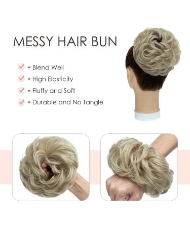 MY-LADY Messy Hair Buns Extensions Scrunchies - Ash Blonde mix Bleach Blonde 55g - Buy Online on GoSupps.com