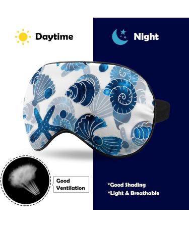 Sea Pattern Shells Sleep Mask - Adjustable Strap, Blocks Light, Ideal for Night Travel - Men and Women - Buy Online on GoSupps.com