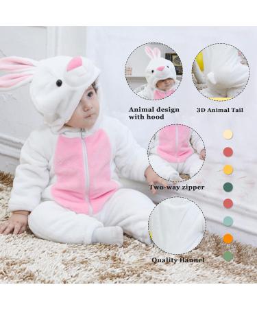 Doladola Baby Boy's Girl's Animal Hooded Onesie Toddler Jumpsuit - White Rabbit, 24-30 Months - Buy Online on GoSupps.com