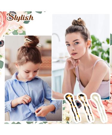 French Tortoise Shell U Shaped Hair Pins - 6 Pieces Large Wavy Chignon Clips for Women & Girls Hairstyles - Retro Style - Buy Online on GoSupps.com