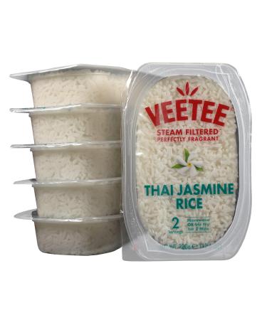 Veetee Thai Jasmine Rice - 2 Minute Rice Microwavable Meals - Instant Rice Meals Ready to Eat Gluten Free Precooked Rice - 10.6 Ounce (Pack of 6)