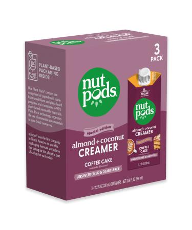 nutpods Coffee Cake Coffee Creamer - Unsweetened Non Dairy Creamer Made from Almonds and Coconuts - Keto, Whole30, Gluten Free, Non-GMO, Vegan, Sugar Free, Kosher (3-Pack) 11.2 Fl Oz (Pack of 3)