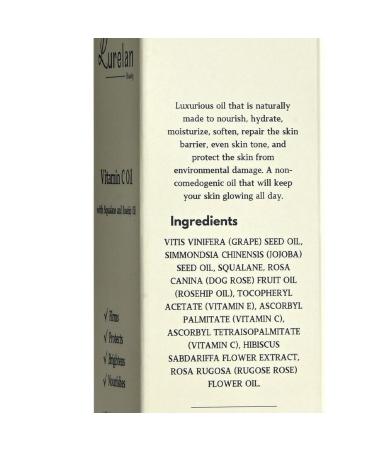 Lurelan Beauty Double Vitamin C Oil For Face and Bikini Area - Brightening Oil with Squalane Rosehip Vitamin E Non-Comedogenic Vegan for All Skin Types (Face oil) - Buy Online on GoSupps.com