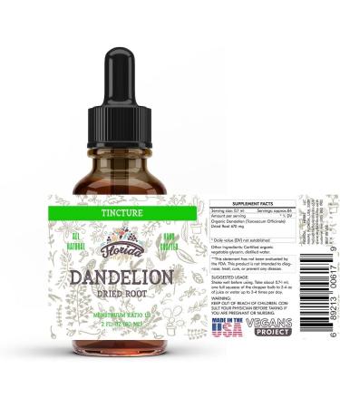 Organic Dandelion Root Tincture - 2 oz | Non-GMO Extract in Vegetable Glycerin | Health Supplement for Overall Wellness - Buy Online on GoSupps.com