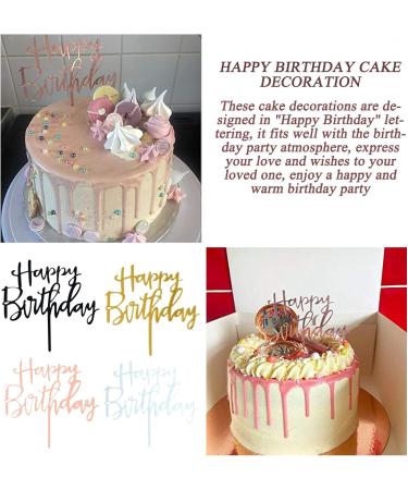 4 Pieces Happy Birthday Cake Topper Cake Decoration Supplies Cake Topper Cake Toppers Birthday Personalised for Birthday Cake Decorations Supplies (Multicolor) - Buy Online on GoSupps.com