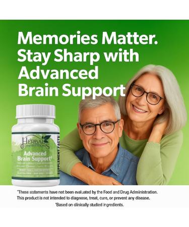 Herbal Connections Advanced Brain Support Cognitive Function & Memory Booster for Adults | Brain Health Supplement with Bacopa Monnieri Ginkgo & B-Vitamins | Non-GMO Gluten-Free - Buy Online on GoSupps.com