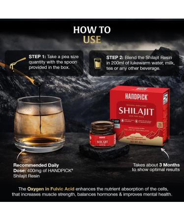 HANDPICK Pure Himalayan Shilajit Resin | 75% Fulvic Acid 85+ Trace Minerals | 100% Pure Natural Shilajit Supplement | 30g | Non-GMO Gluten-Free | Thoughtful Gift for Men Women | Gift for Partner - Buy Online on GoSupps.com