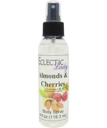 Almonds And Cherries Body Spray Body Mist for Women with Clean Light & Gentle Fragrance Long Lasting Perfume with Comforting Scent for Men & Women Cologne with Soft Subtle Aroma For Daily Use Double Strength 4 Fluid Ounces