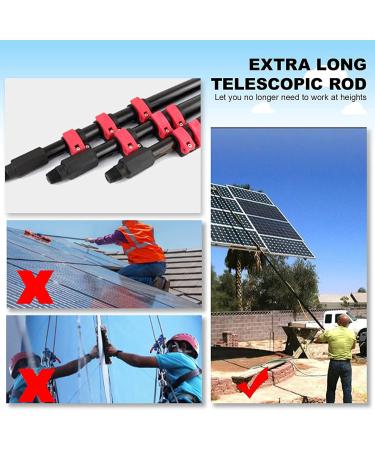 Telescopic Rod Cleaning Brush Photovoltaic Panel Cleaning Brush Washing Set Equipment Extension Pole Cleaning for Trucks Windows 5.4M 35cm Brush Head 10M/33FT - Buy Online on GoSupps.com