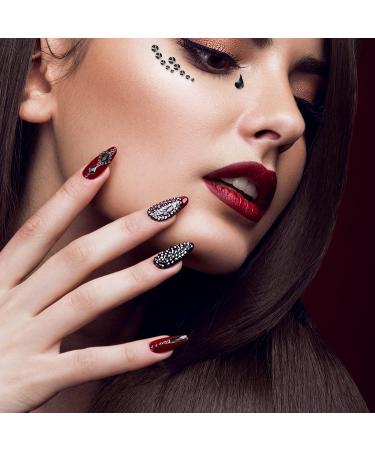 120 Multi Shapes Gems & 3000 Round Rhinestones with Tools - Nail Art Crystal Set (Black) - Buy Online on GoSupps.com