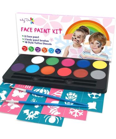 Maydear Face Painting Kit for Kids with 12 Colors Safe and Non-Toxic Large Water Based Face Paint (Matte) - Buy Online on GoSupps.com