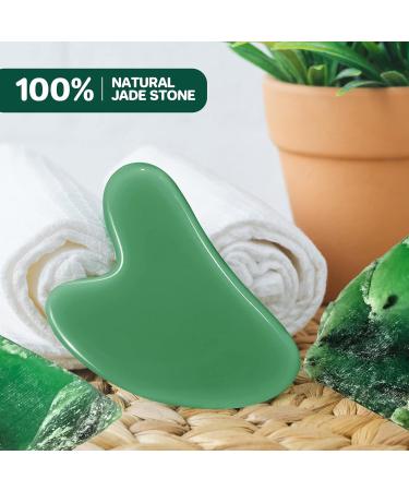 Buy Heart Shape Gua Sha Stones | Jade Facial Massage Tool for Skin Care & Relaxation - Green - Buy Online on GoSupps.com