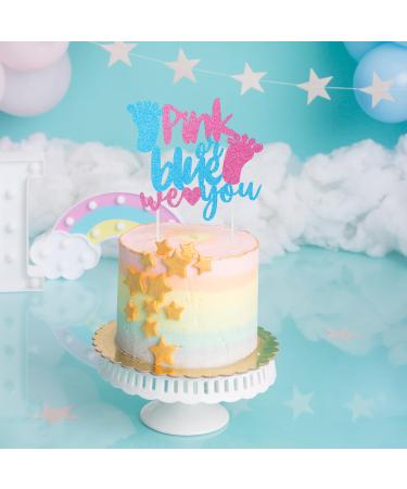 Boy or Girl Cake Topper Glitter Pink or Blue We Love You Gender Reveal Cake Decorations for Baby Shower Kids Boys Girls Birthday Party Decoration Supplies A4SGFLCP - Buy Online on GoSupps.com