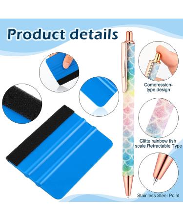 Craft Vinyl Weeding Tools Set - 2pcs Retractable Pin & Glitter Weeding Pens + Felt Squeegees for Adhesive Vinyl - Essential Craft Tool Kit - Buy Online on GoSupps.com