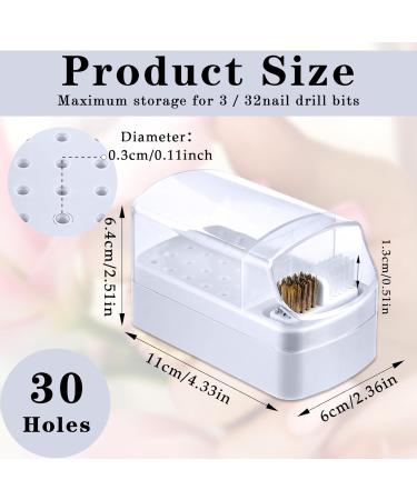 Andibro 2 In 1 Nail Drill Bits Holder 30 Holes Dustproof Nail Bits Organizer Nail Drill Bits Cleaning Brush Case Dustproof Nail Art Drill Bits Stand Display Storage Box Cleaner Manicure Tools(White) - Buy Online on GoSupps.com