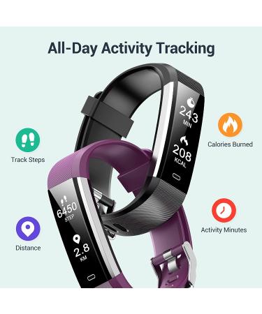 Stiive Fitness Tracker with Heart Rate Monitor | Waterproof Activity & Step Tracker for Women and Men | Pedometer Watch with Sleep & Calorie Monitor | Call & Message Alert - Black - Buy Online on GoSupps.com