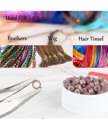 NIACONN 1000Pcs 5mm Silicone Lined MicroLink Beads for Hair Extensions - Brown - Buy Online on GoSupps.com