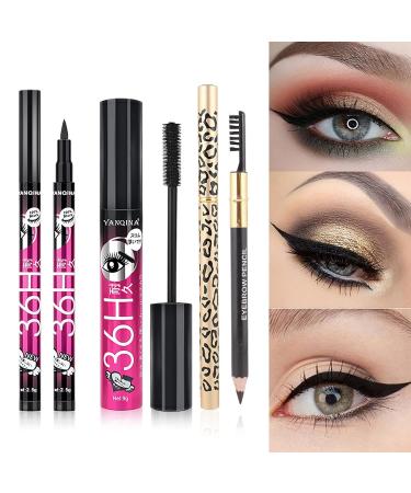 3-Part Eye Makeup Set for Women | Eyebrow Pencil Black Eyeliner & Mascara - All-in-One Eye Enhancer | International Shipping Available - Buy Online on GoSupps.com