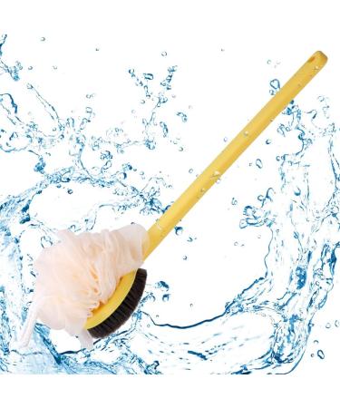 2 Pack Long Handle Shower Body Brush with Soft Bristles and Loofah - Exfoliating Bath Brushes for Women and Men - Buy Online on GoSupps.com