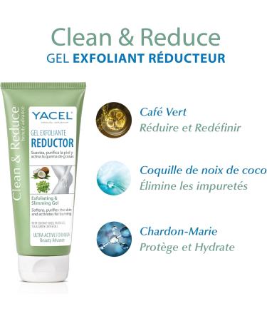 Yacel Clean & Reduce Reducing Exfoliating Gel with Coconut Shell and Tea Oil and Green Coffee 200 ml - Buy Online on GoSupps.com