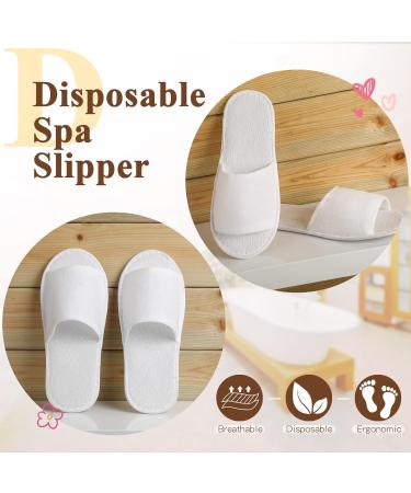 48 Pairs White Disposable Spa Slippers for Women Men - Non-Slip Guest Slippers for Hotel, Travel, Home, Party - Open Toe - Buy Online on GoSupps.com