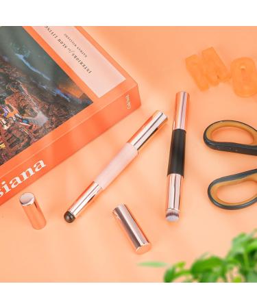 2pcs Silicone Lip & Concealer Makeup Brush Set | 2-in-1 Double-Headed Applicator for Lipsticks Gloss & Blush | Multifunctional Beauty Tools for Flawless Makeup - Buy Online on GoSupps.com