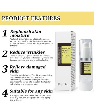 Snail Repair Essence - Snail Mucin Power Repairing Essence - Hydrating Serum for Face - Hydrating Hyaluronic Acid Serum with Snail Secretion Filtrate for Dull and Damaged Skin 30ml - Buy Online on GoSupps.com