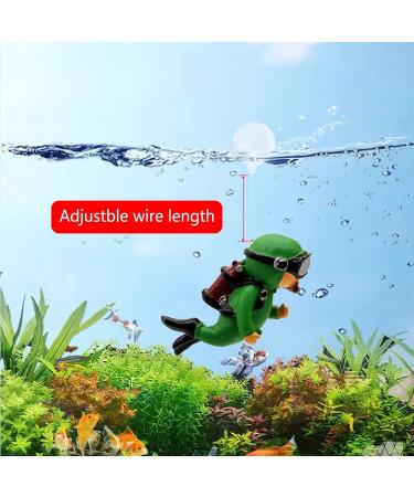 Floating Divers Aquarium Decoration - 2-Piece Resin Set for Home & Office Aquariums - Green & Pink Landscape Accessories - Buy Online on GoSupps.com