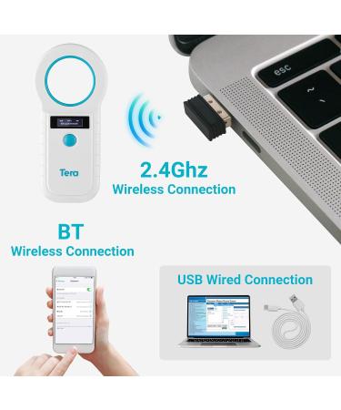 Tera Pet Microchip Reader Scanner - White W90D - Fast Wireless Exchange - OLED Display - Rechargeable - For Dogs, Cats - Animal Management - Bluetooth Compatible - Buy Online on GoSupps.com