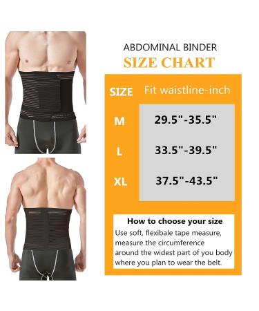 Abdominal Binder for Post Surgery & Postpartum Recovery - Hernia Support Belt for Women & Men (X-Large Black) - Buy Online on GoSupps.com