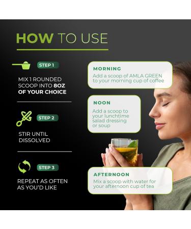 Amla Powder & Decaf Green Tea Superfood Supplement 20x Ultra Concentrated Amla Oolong Tea and Indian Gooseberries Organic Vegan 90 Servings 90 Servings (Pack of 1) - Buy Online on GoSupps.com