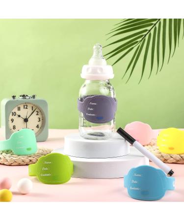 12 Pcs Baby Bottle Labels for Daycare - Reusable Silicone Name Bands with Marker Pens | Waterproof Day Care Essentials in Dog Design - 6 Colors - Buy Online on GoSupps.com